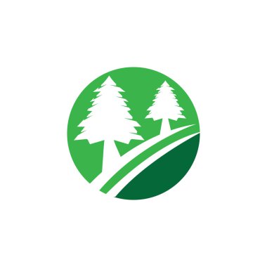 çam ağacı logosu illüstrasyon vektör tasarımı