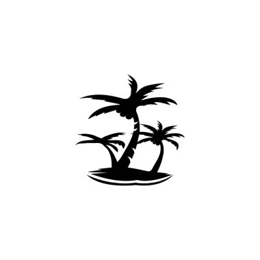 Palmiye ağacı logo şablonu vektör çizimi