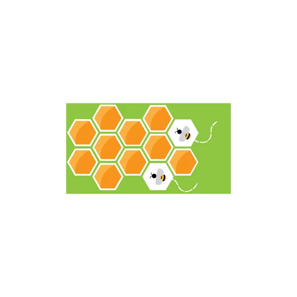 Nido de abeja ilustración logo vector plantilla —  Fotos de Stock