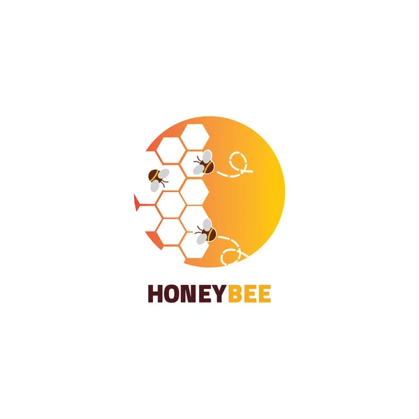 Méhsejtszerkezetű ilusztráció logó vektor sablonja — Stock Fotó