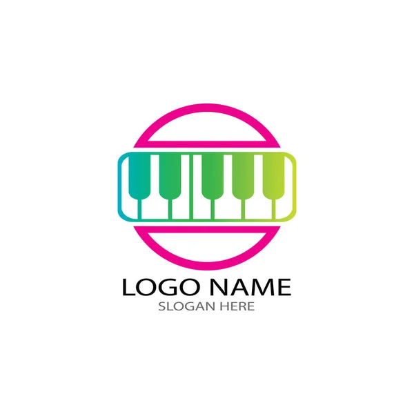 Piano icon vector ilustration template — Stock Photo, Image