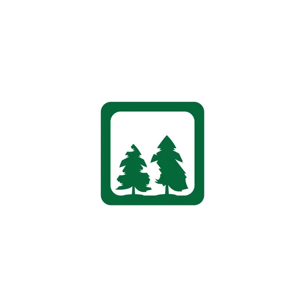 Pino albero logo illustrazione disegno vettoriale — Foto Stock