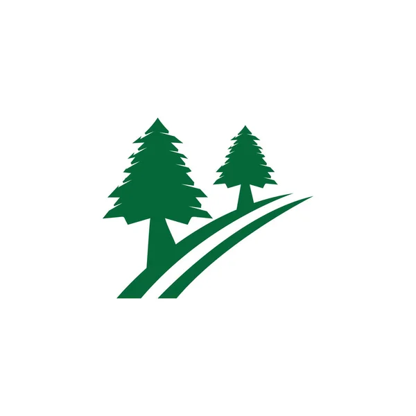 Dennenboom logo illustratie vector ontwerp — Stockfoto