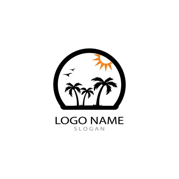 Palm tree summer logo template vector illustration — Stock Photo, Image