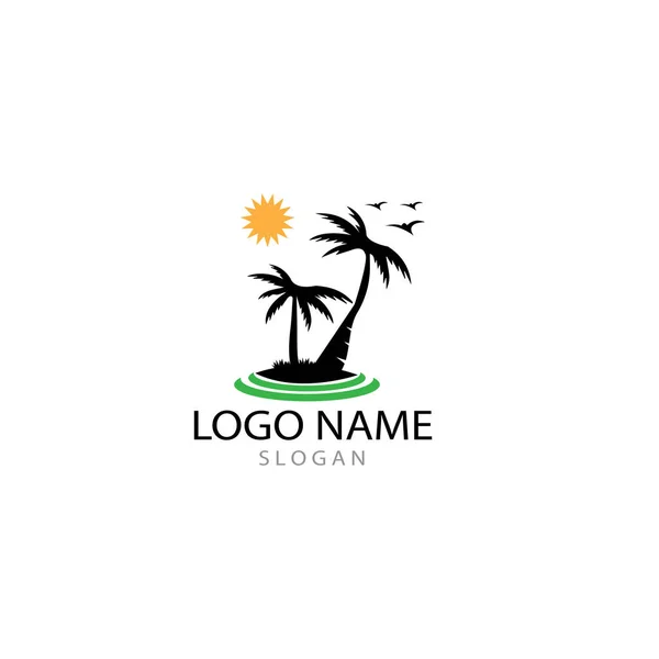 Palm tree summer logo template vector illustration — Stock Photo, Image