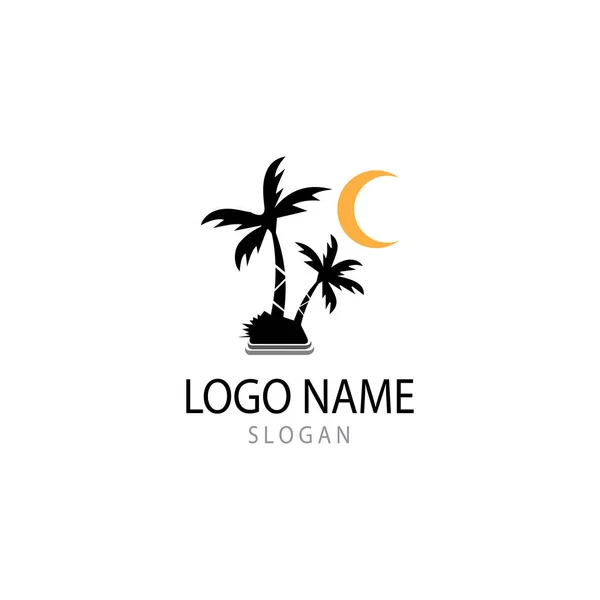 Palme træ sommer logo skabelon vektor illustration - Stock-foto