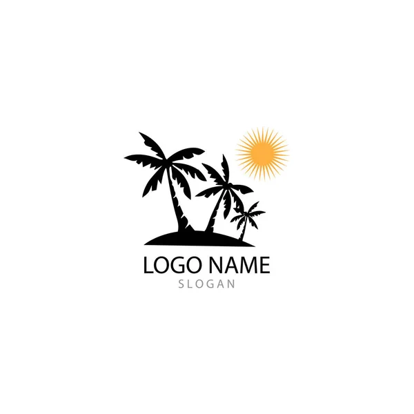 Palm tree summer logo template vector illustration — Stock Photo, Image