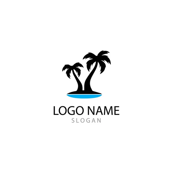 Palmeira verão logotipo modelo vetor ilustração — Fotografia de Stock