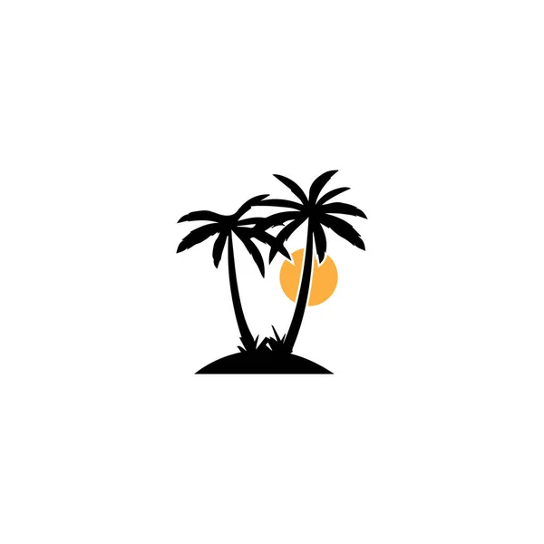 Palmeira verão logotipo modelo vetor ilustração — Fotografia de Stock