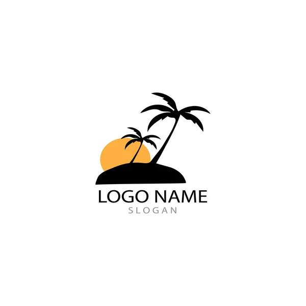 Palm tree summer logo template vector illustration — Stock Photo, Image