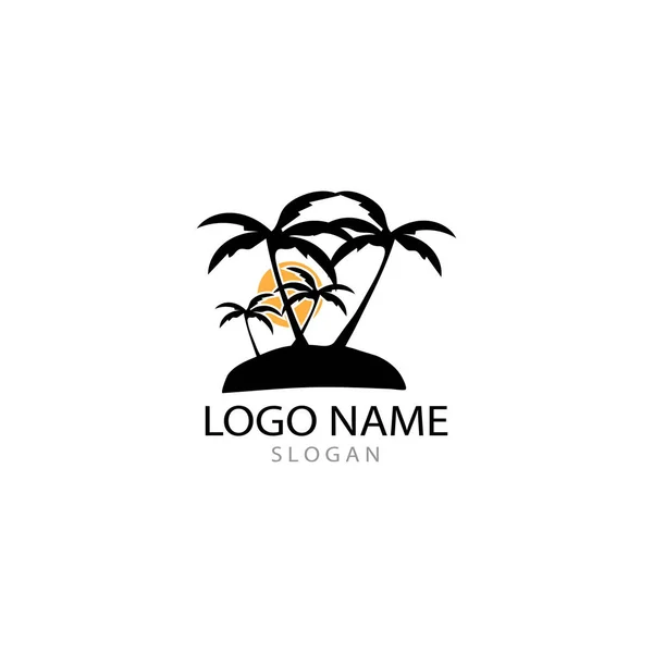 Palm tree summer logo template vector illustration — Stock Photo, Image