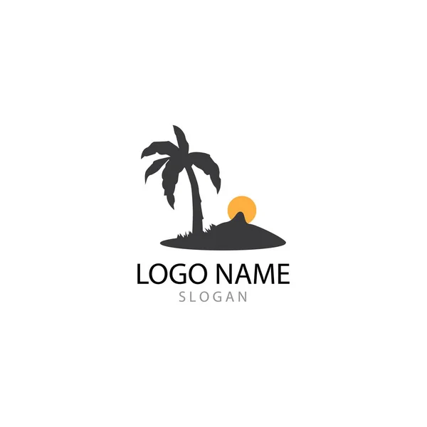 Palm boom zomer logo template vector illustratie — Stockfoto