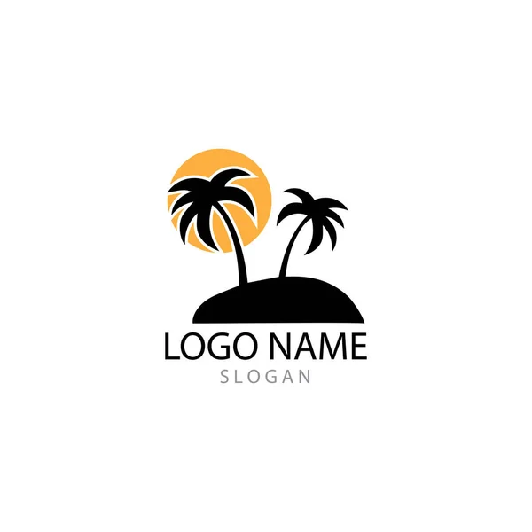 Palm tree summer logo template vector illustration — Stock Photo, Image