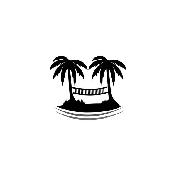 Palmiye ağacı logo şablonu vektör çizimi — Stok fotoğraf