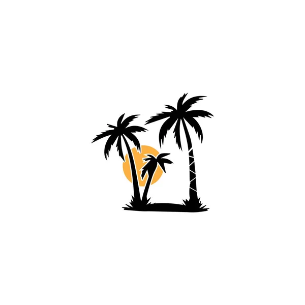 Palmera verano logo plantilla vector ilustración —  Fotos de Stock