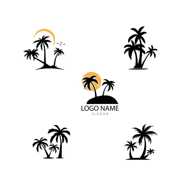 Palm träd sommar logotyp mall vektor illustration — Stockfoto