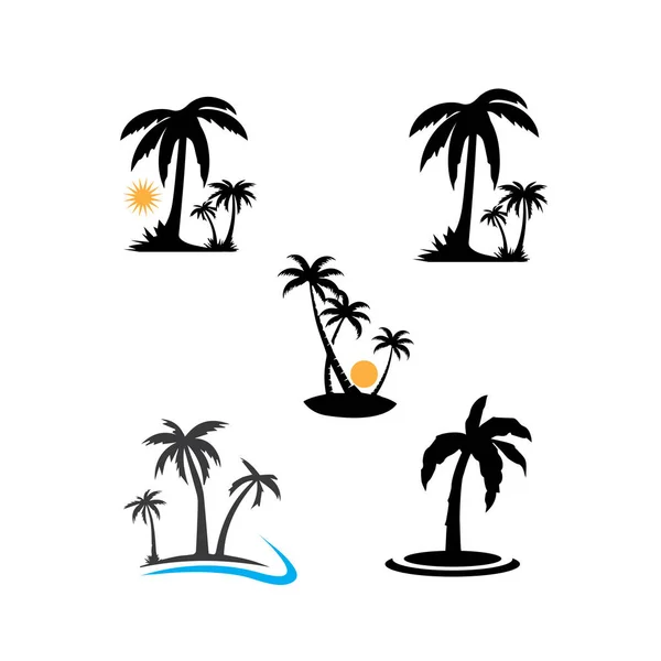 Palmera verano logo plantilla vector ilustración —  Fotos de Stock