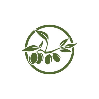 Zeytin logosu şablon vektör resimleme tasarımı