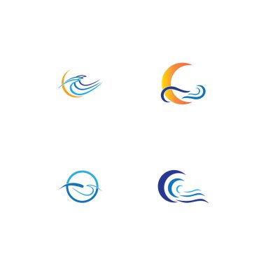 Su Dalgası sembolü ve simge logo şablonu 