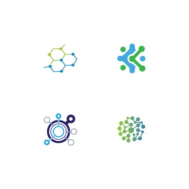 molekül Logo vektör simge şablon.