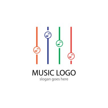 Müzik Logosu Vektör Simgeleme Şablonu.
