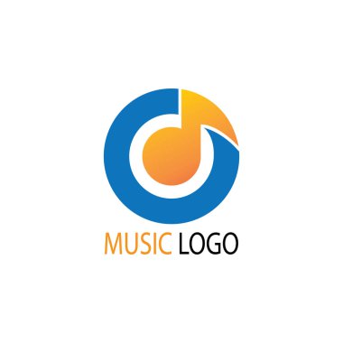 Müzik Logosu Vektör Simgeleme Şablonu.