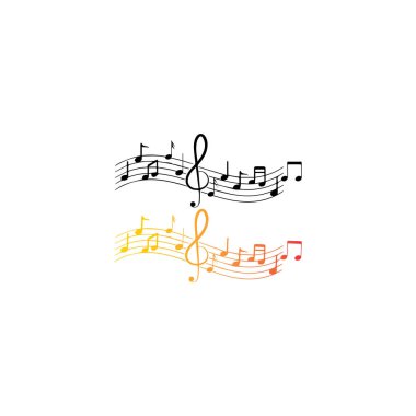 Müzik Notası Simge Vektörü illüstrasyon tasarımı