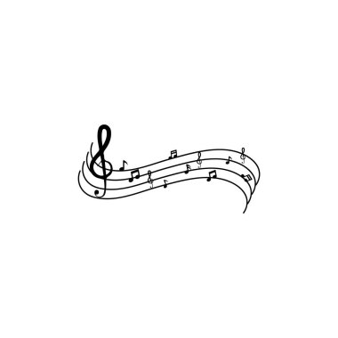 Müzik Notası Simge Vektörü illüstrasyon tasarımı