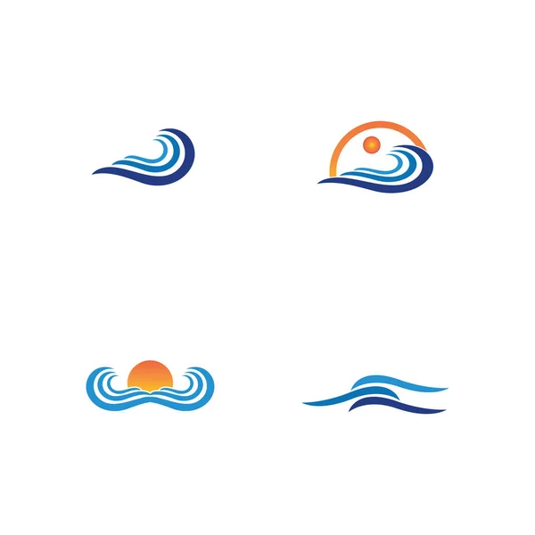 WATER WAVE SYMBOL AND ICON LOGO TEMPLATE — Stock Photo, Image