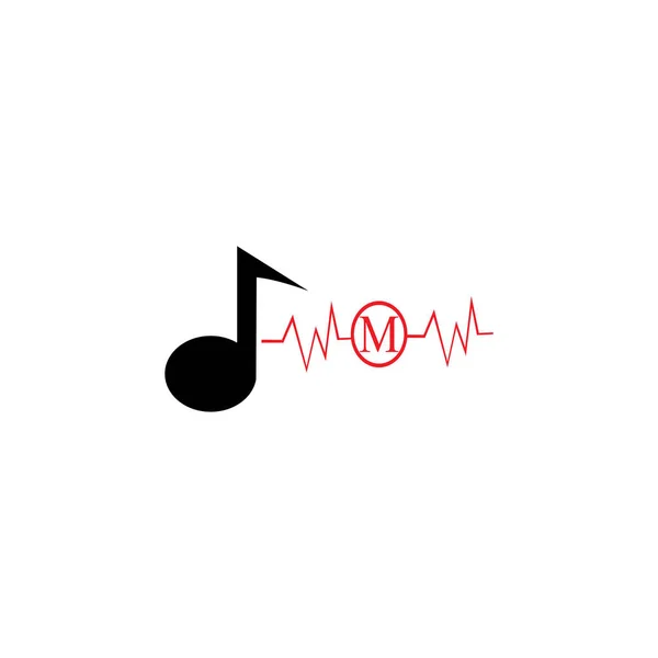 Muziek Logo Vector Ilustratie Sjabloon. — Stockfoto