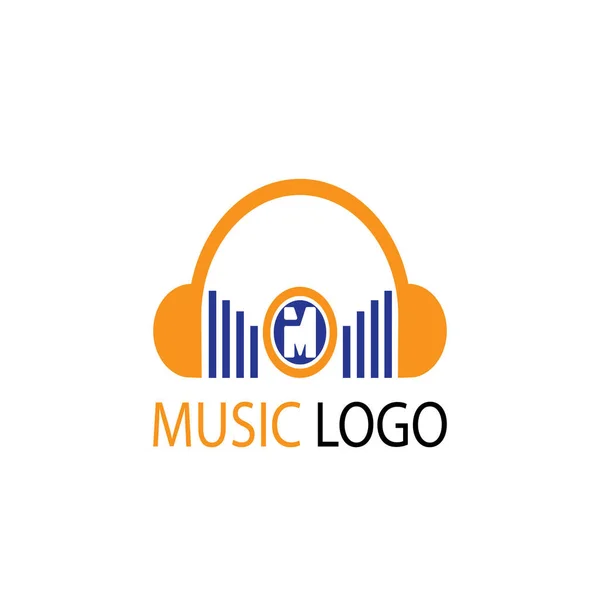 MODÈLE D'ILUSTRATION DE VECTEUR DE LOGO DE MUSIQUE . — Photo