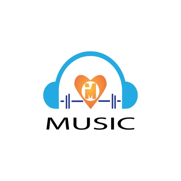 MUSIC LOGO VECTOR ILUSTRATION TEMPLATE. — Stock Photo, Image