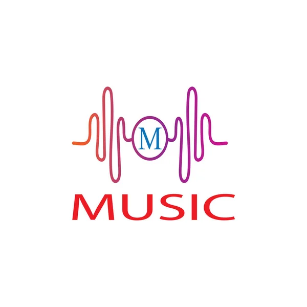 MODÈLE D'ILUSTRATION DE VECTEUR DE LOGO DE MUSIQUE . — Photo