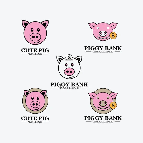 Vector Illustration Pig Graphic Style Hand Drawing Illustration Cartoon Pig — Stock Vector