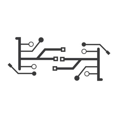 Circuit Logo Şablonu vektör resimleme simgesi tasarımı