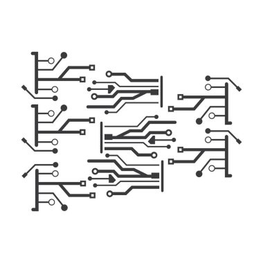 Circuit Logo Şablonu vektör resimleme simgesi tasarımı