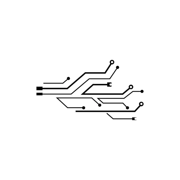 Circuito Logo Modello Vettoriale Illustrazione Disegno Icona — Vettoriale Stock