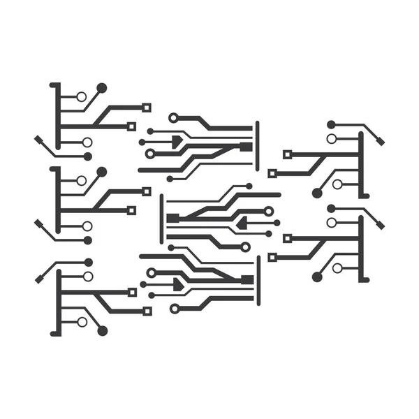 Circuit Logo Template Vector Illustratie Pictogram Ontwerp — Stockvector