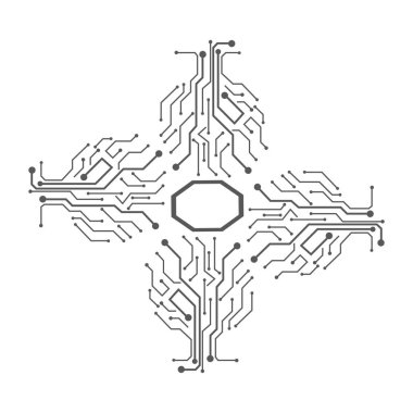 Circuit Logo Şablonu vektör resimleme simgesi tasarımı