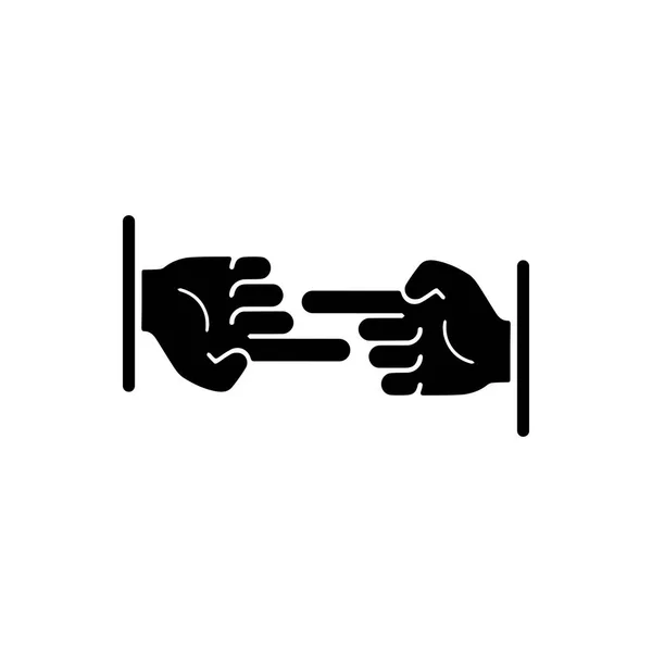 Ręczne Gesty Język Migowy Odizolowane Ilustracja Wektorowa Ludzkich Rąk — Wektor stockowy