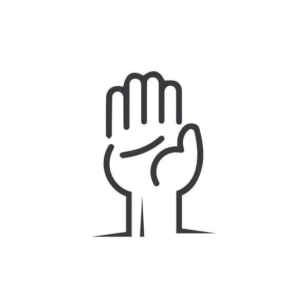 手のジェスチャーや手話は孤立した 人間の手のベクトル図 — ストックベクタ