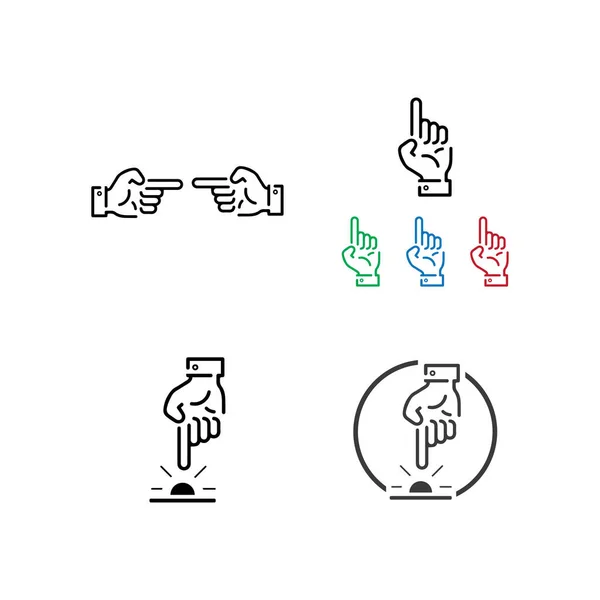 Les Gestes Main Langage Des Signes Isolés Illustration Vectorielle Des — Image vectorielle