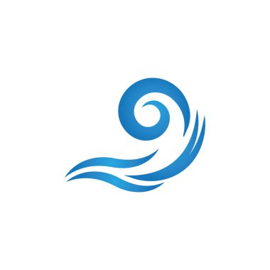 Su dalgası simgesi vektör çizim logosu