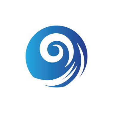 Su dalgası simgesi vektör çizim logosu