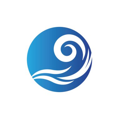 Su dalgası simgesi vektör çizim logosu