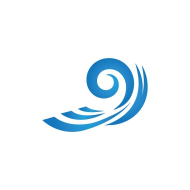 Su dalgası simgesi vektör çizim logosu