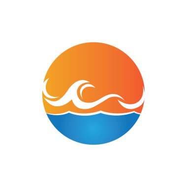 Su dalgası simgesi vektör çizim logosu