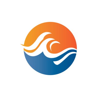 Su dalgası simgesi vektör çizim logosu