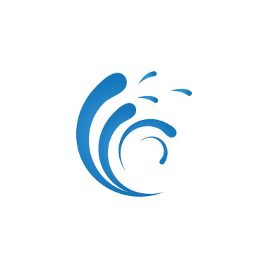 Su dalgası simgesi vektör çizim logosu