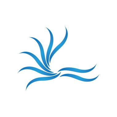 Su dalgası simgesi vektör çizim logosu